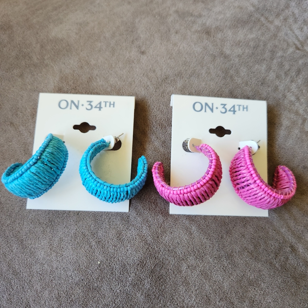 On 34th Hoop Earrings Bundle Of 2 NWT